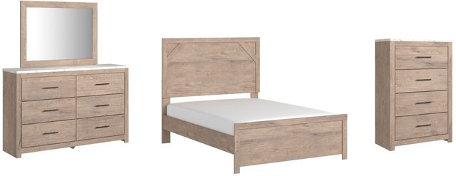 Signature Design by Ashley® Senniberg 4-Piece Light Brown/White Full Youth Panel Bed Set-0