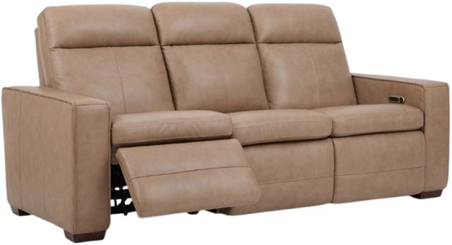 Flexsteel® Dutch Desert Tan Leather Power Reclining Sofa with Console-1
