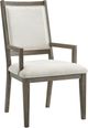 Elements International Versailles Contemporary Boucle White/Gray Dining Arm Chair-0