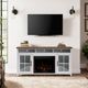 Legends Home Hampton Barnwood/Jasmin White 74" Fireplace Console-1