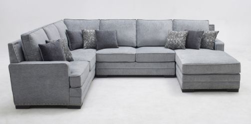 Milton Greens Stars 3-Piece Light Gray U-Shaped Right Hand Facing Sectional and Chaise-3