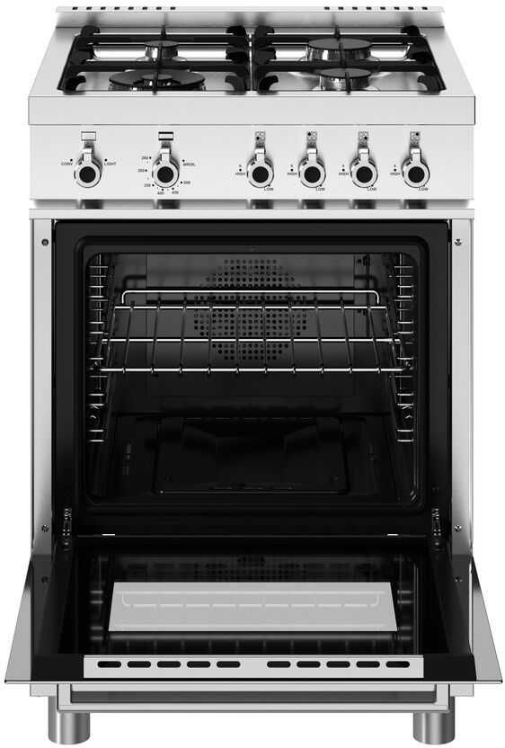 Bertazzoni Professional Series 24" Fingerprint Resistant Stainless Steel Pro Style Gas Range-1