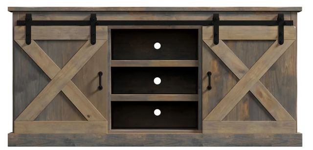 Legends Home Farmhouse Barnwood 66" Corner TV Console-3