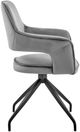 Armen Living Hadley Gray/Matte Black Dining Arm Chair-4