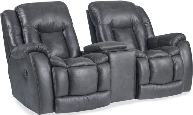 HomeStretch Renegade Grey Rocking Reclining Console Loveseat-0