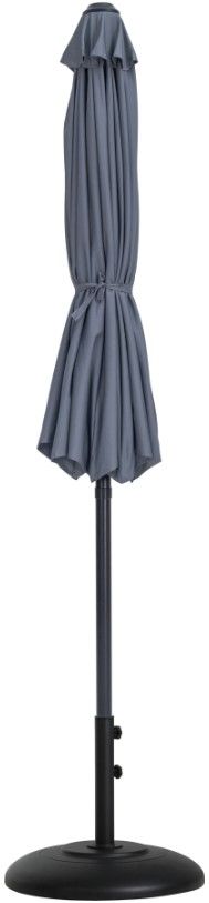 Meridian Furniture Fiji Gray/Matte Black Aluminum Outdoor Patio Umbrella and Round Base-1