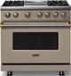 Viking® 5 Series 36" Nantucket Pro Style Dual Fuel (NG) Range with Brushed Brass Trim-0