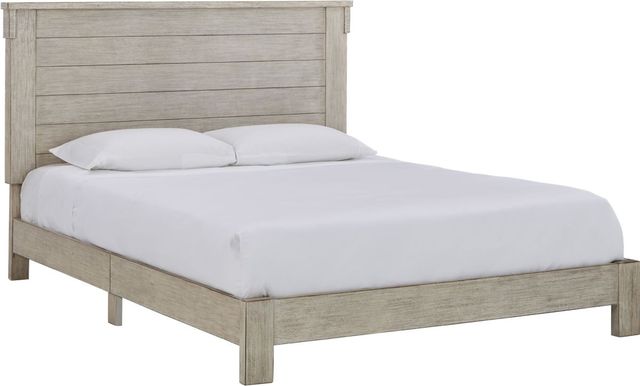 Signature Design by Ashley® Hollentown 5-Piece Whitewash King Panel Bed Set-1