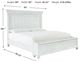 Benchcraft® Kanwyn Whitewash California King Panel Bed with Storage Bench-3