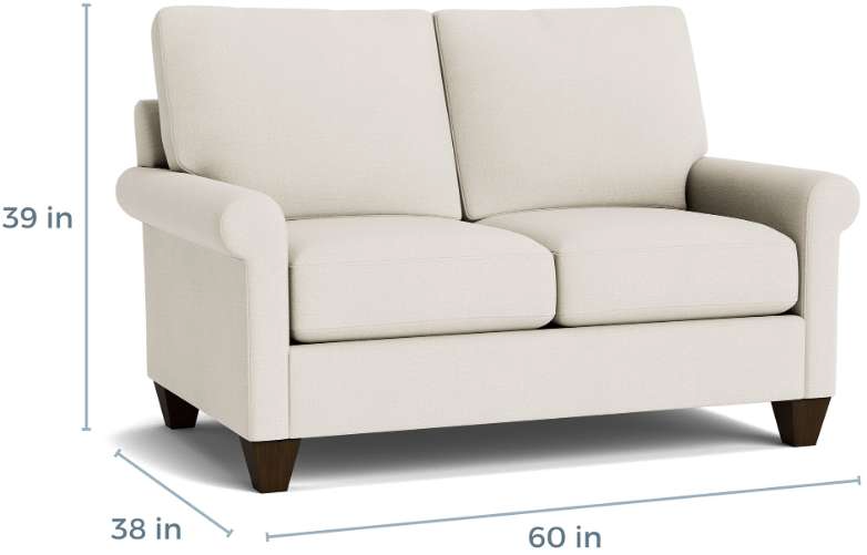 Bassett Furniture Roll Arm Loveseat - Thumbnail 5