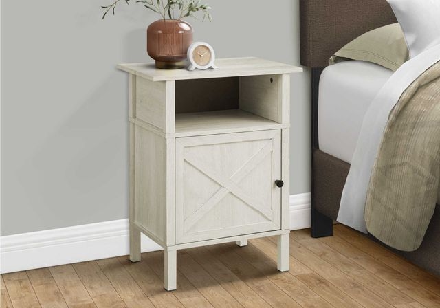 Monarch Specialties Inc. Washed Oak/Black Metal Accent Table -2