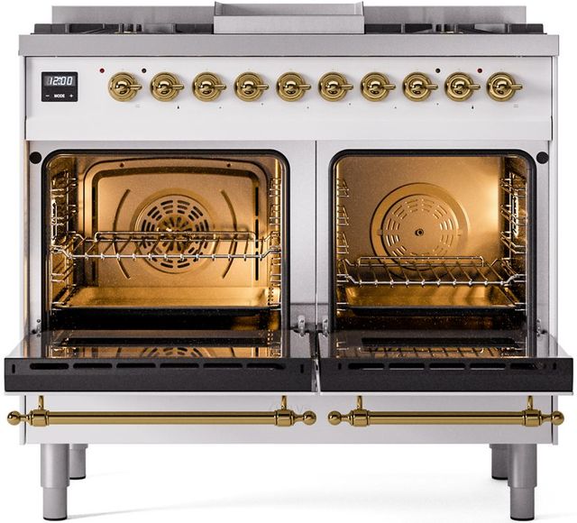 Ilve® Nostalgie II Series 40" White Pro Style Dual Fuel Range-1