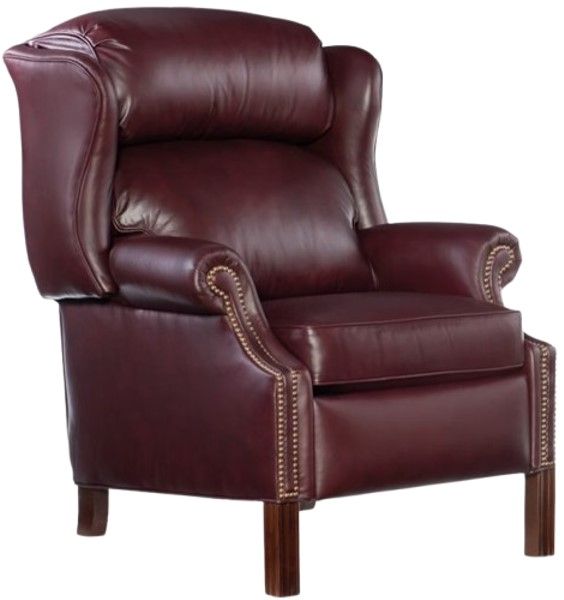 Bradington-Young Chippendale Burgundy Manual Recliner-0