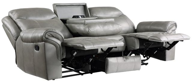Homelegance® Aram Gray Double Glider Manual Reclining Sofa-2
