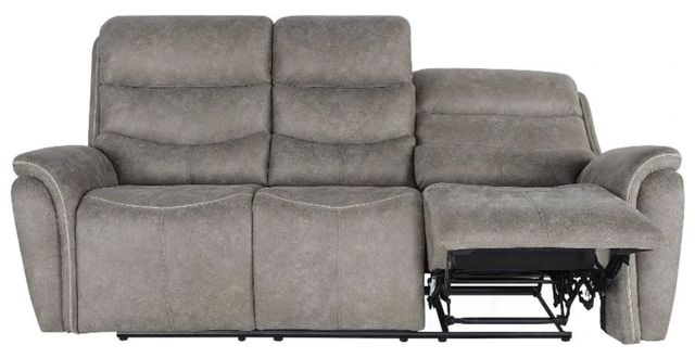 New Classic® Home Furnishings Kamari Gray Dual Manual Reclining Sofa-3