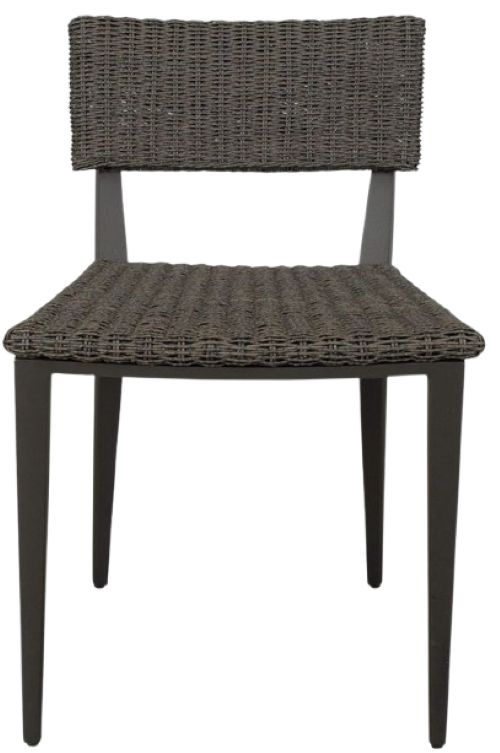 Uttermost® Calbas Java Black Aluminum/Wicker Indoor-Outdoor Side Chair-3