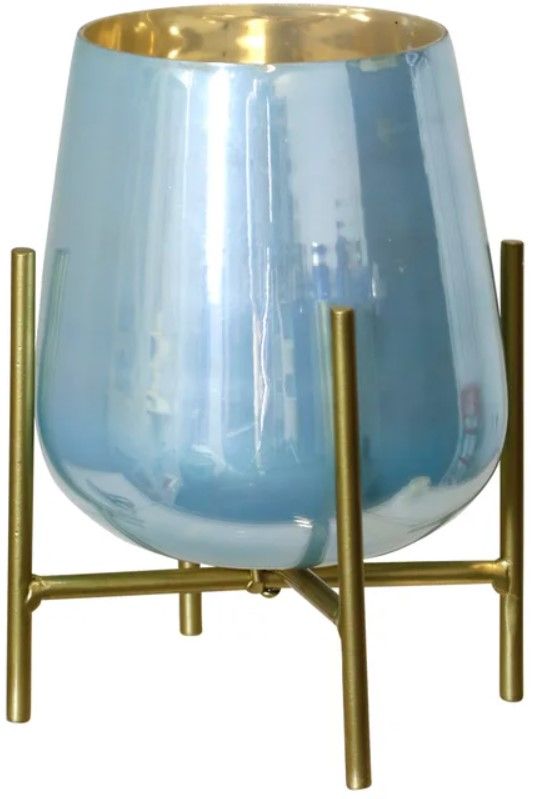 StyleCraft Ird Milky Blue/Gold Hurricane with Stand-0