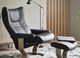 Stressless® by Ekornes® Customizable Wing Large Manual Recliner and Ottoman with Classic Base-1