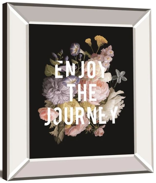Classy Art Floral Sentiment II Black by Wild Apple Portfolio Mirror Framed Wall Art-1
