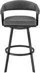 Armen Living Chelsea Matte Black/Vintage Gray Swivel Counter Stool-4