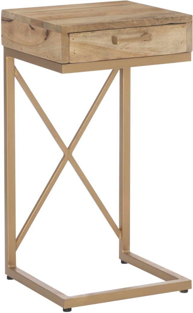 Powell® Cammie Natural C-Table with Gold Base-0