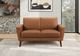 Monarch Specialties Inc. Cognac 58" Faux Leather Loveseat with Walnut Legs-1