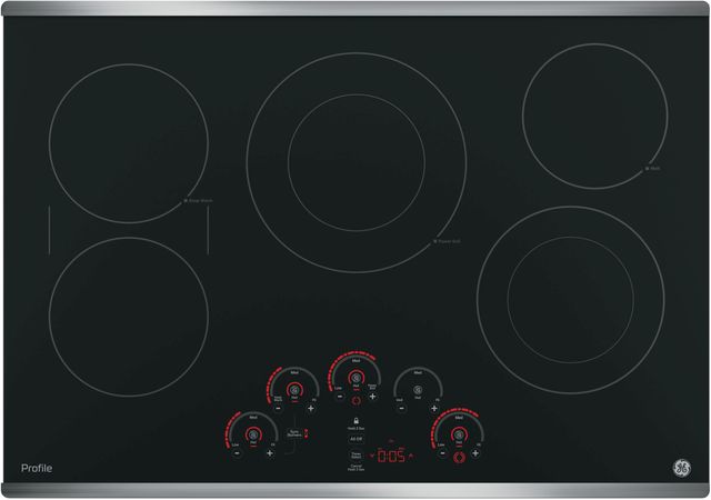 GE Profile™ Series 30" Black with Stainless Steel Electric Cooktop-1