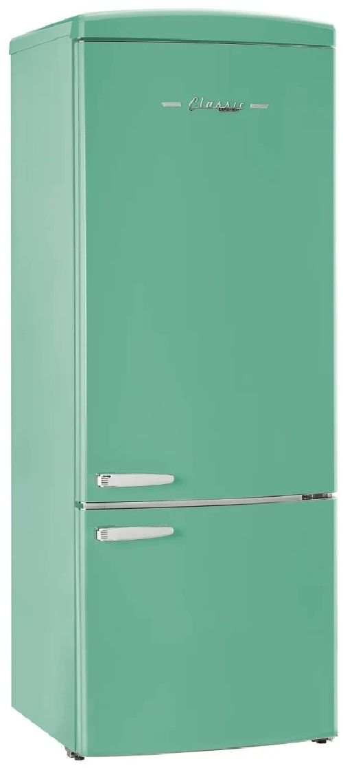 Unique® Appliances Classic Retro 28" 17 Cu. Ft. Ocean Mist Turquoise Counter Depth Bottom Freezer Refrigerator-0