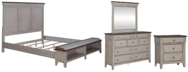 Liberty Furniture Ivy Hollow 4-Piece Dusty Taupe/Weathered Linen King Storage Bedroom Set-0