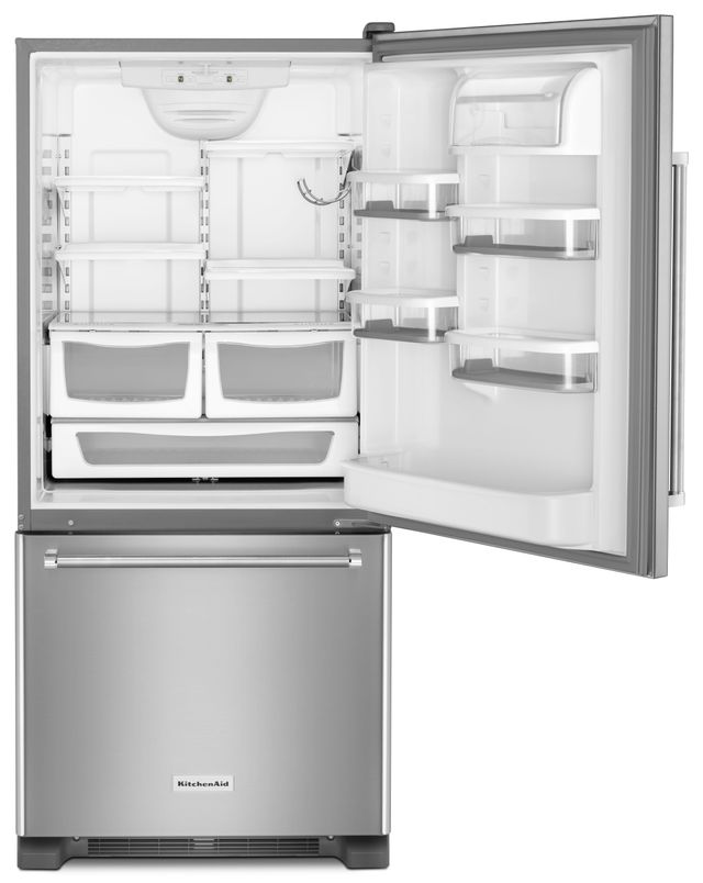 KitchenAid® 30 in. 18.6 Cu. Ft. Stainless Steel Bottom Freezer Refrigerator-1