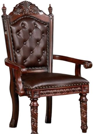 Furniture of America® Canyonville 2-Piece Brown Cherry/Dark Brown Dining Arm Chair Set