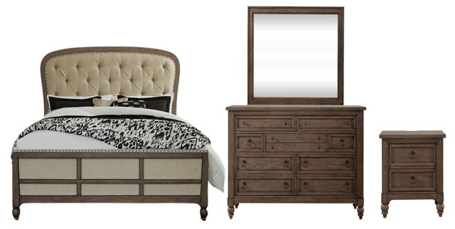 Liberty Furniture Americana Farmhouse 4-Piece Black/Dusty Taupe Queen Panel Bedroom Set-0