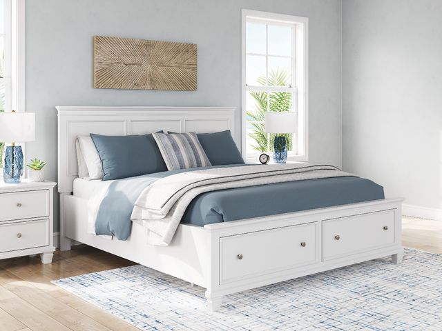 Signature Design by Ashley® Fortman White King Panel Storage Bed-1