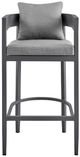 Armen Living Menorca 3-Piece Dark Gray Aluminum/Fabric Outdoor Counter Stool Set-2