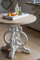 A & B Home Natural Side Table with White Base -4