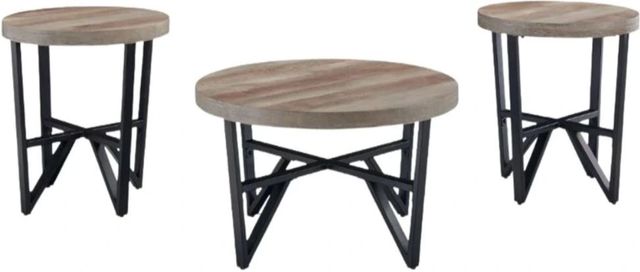 Signature Design by Ashley® Deanlee 3-Piece Grayish Brown/Black Living Room Table Set-1