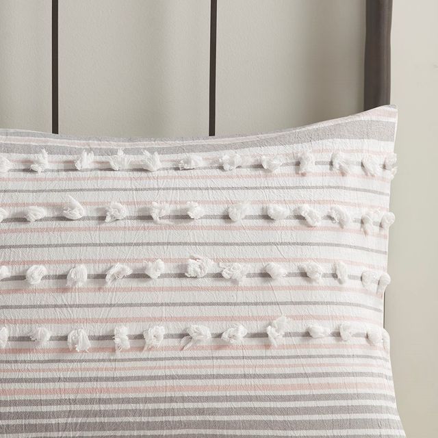 Olliix by Urban Habitat Elisa 3 Piece Cotton Blush King/California King Comforter Mini Set-2