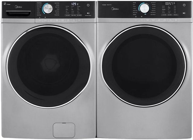 Midea® Graphite Silver Front Load Laundry Pair-0