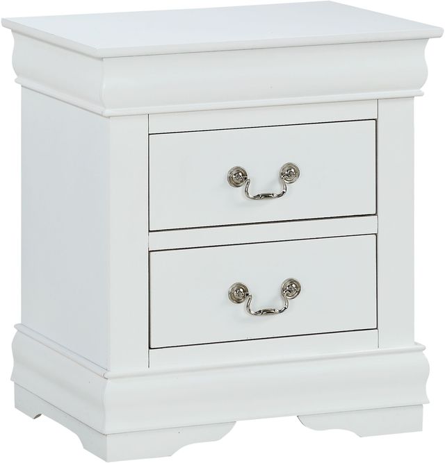 Crown Mark Louis Philip White 2-Drawer Nightstand-0