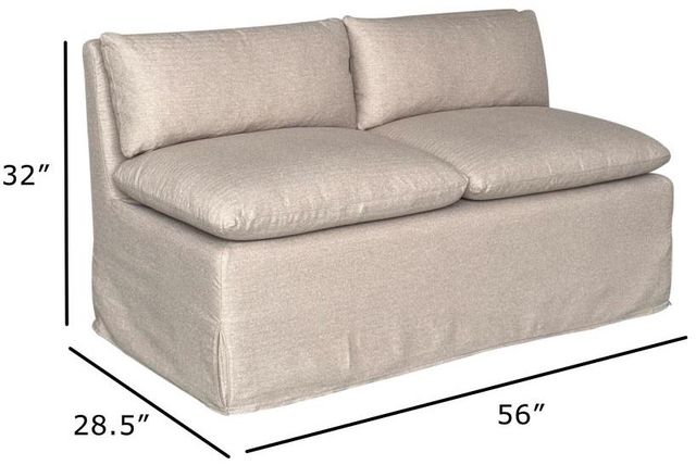 Nest Home Collections Paris Beige Tweed/Gray Wash Long Bench-1