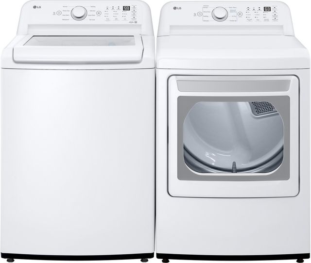 LG White Top Load Washer & Electric Dryer Laundry Pair-0