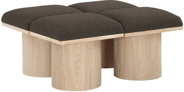 Meridian Furniture Pavilion 4-Piece Brown/Natural 36" Modular Bench Set-0