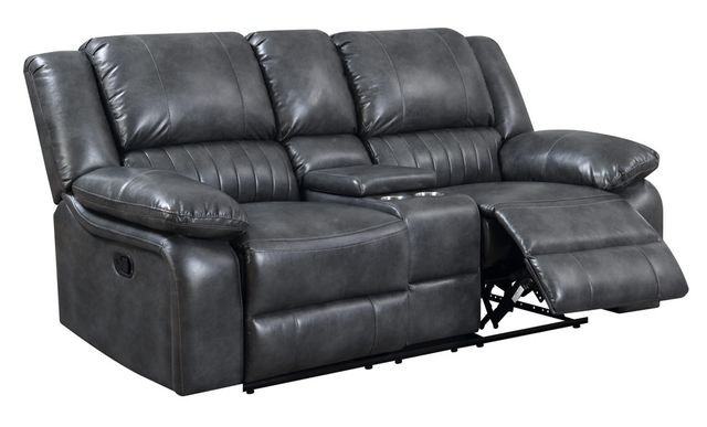 Emerald Home Navaro Gray Reclining Console Loveseat-1