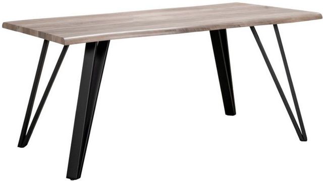 Mazin Furniture Carrie Brown Dining Table with Black Hairpin Metal Legs-0