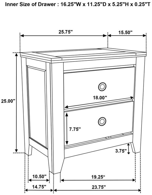 Coaster® Hazlewood Vineyard Oak Nightstand-2
