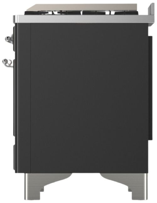 Ilve® Majestic III 60" Graphite Matte Pro Style Dual Fuel Natural Gas Range with Triple Glass Door and Chrome Trim-3