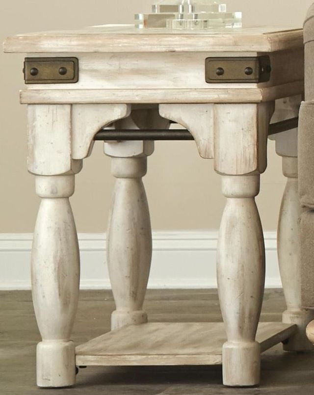 Riverside Furniture Regan Farmhouse White ChairsideTable-1