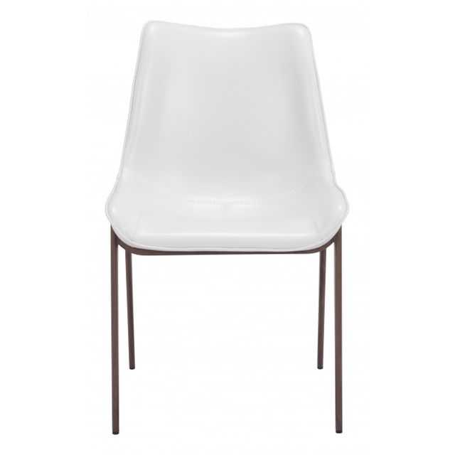 Zuo® Modern Magnus White/Walnut Dining Chair-2