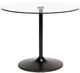 Korson Furniture Turner Glass Top Pedestal Dining Table with Black Steel Base-0