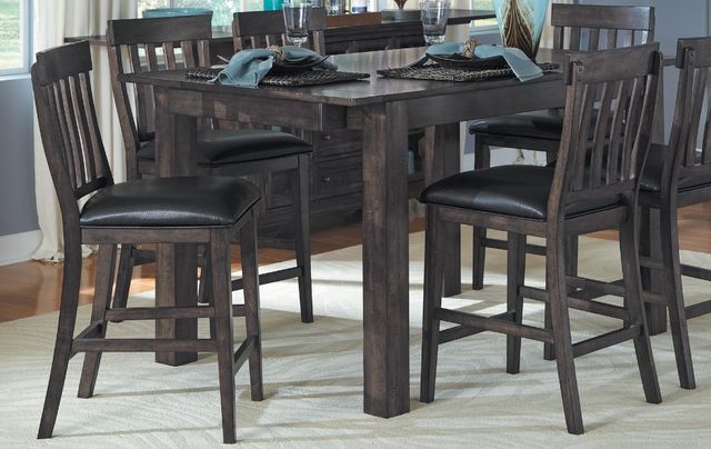 A-America® Mariposa Warm Gray Slatback Upholstered Barstool-1